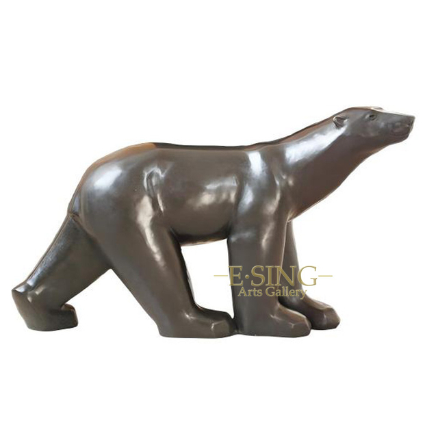 Statue d'ours polaire en bronze moulé à grande échelle