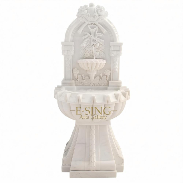 Nouveau Fontaine Hotsale fontaine en marbre blanc naturel fontaine en pierre murale pour jardin