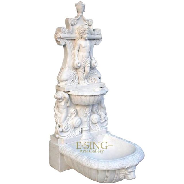 Fontaine d'eau en pierre de fontaine de marbre d'enfants de décoration extérieure de haute qualité