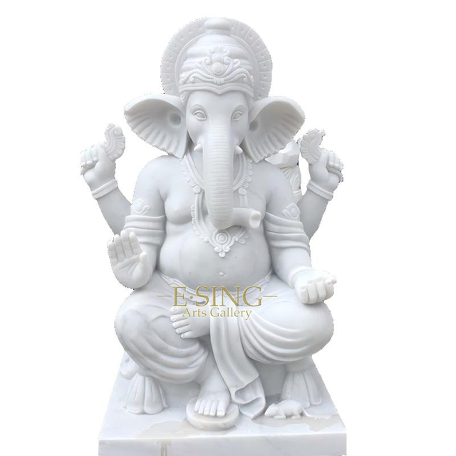 Statue modèle hindou Ganesha en marbre blanc, vente en gros, faite à la main, à vendre