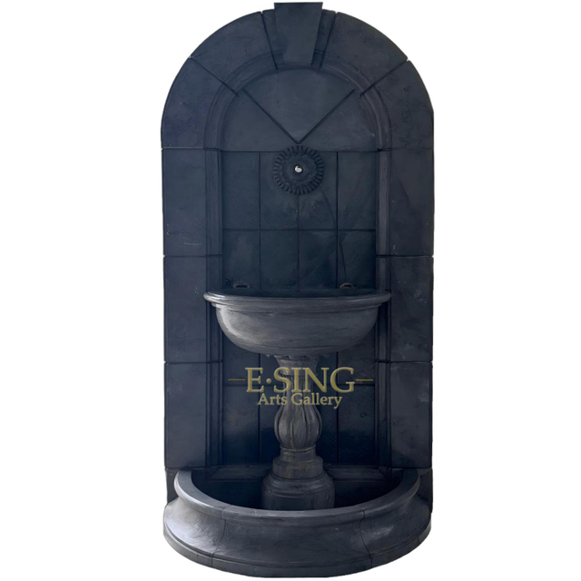 Fontaine de jardin en pierre de fontaine de marbre noir sculptée à la main de haute qualité pour le jardin